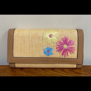Nine West Straw Floral Clutch